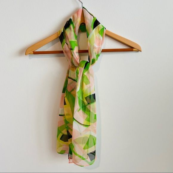 Vintage Sheer Multicolor Abstract Print Versatile Wear Scarf - Picture 5 of 15